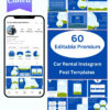 Car rental Instagram Post Canva Templates - Canva Editable
