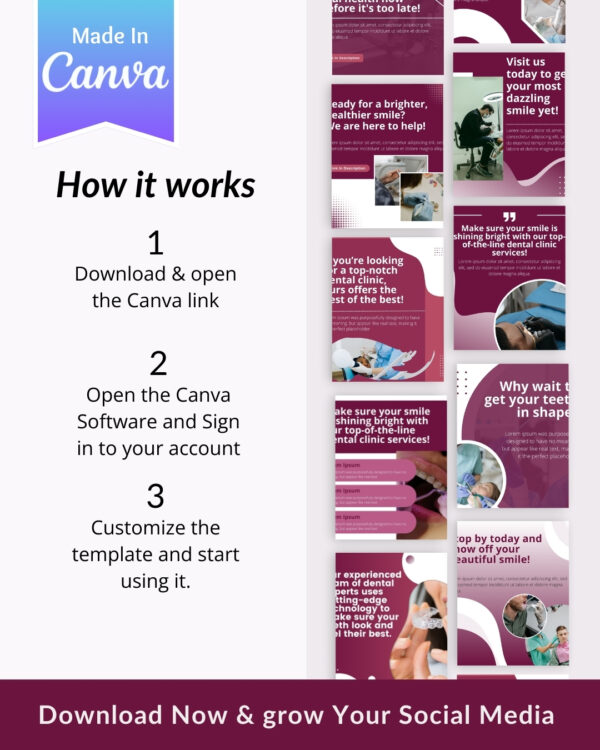 50+ Dental Clinic Instagram Post Templates - Canva Editable